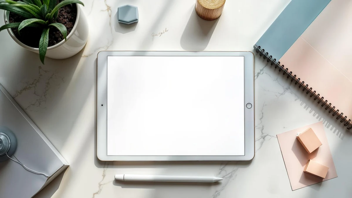 S高の単位認定試験で使う机とタブレット