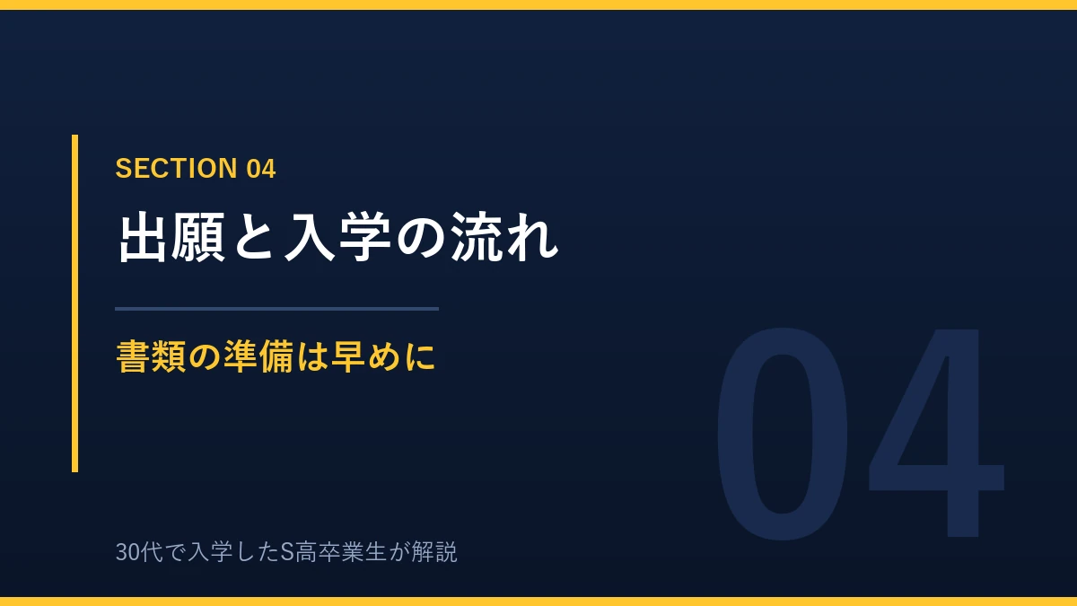 N高の出願時期と入学までの流れ 必要書類の準備