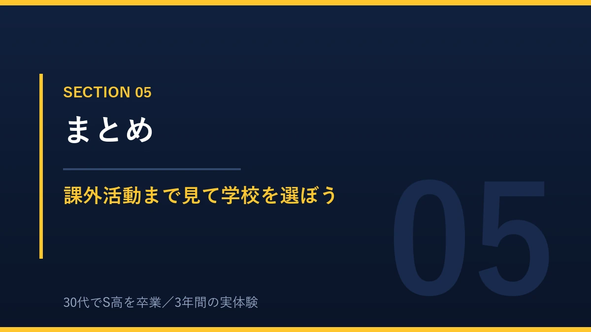 N高の課外活動のまとめ 学校選びは課外活動まで見て考える