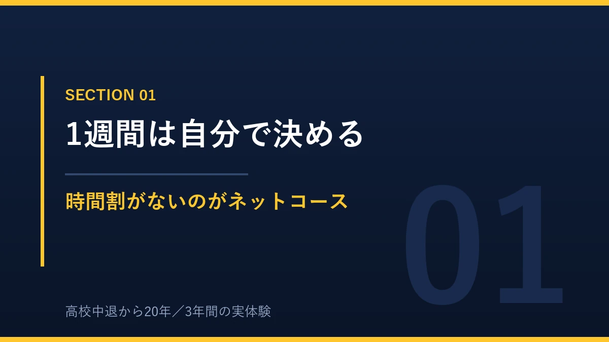 S高ネットコースは1週間の学習スケジュールを自分で決められる