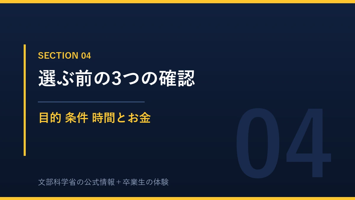 高卒資格と高卒認定を選ぶ前に確認したい3つのこと