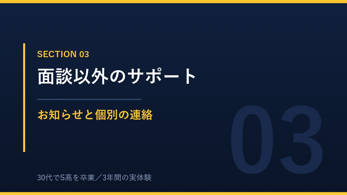 N高のメンターによる面談以外のサポート内容