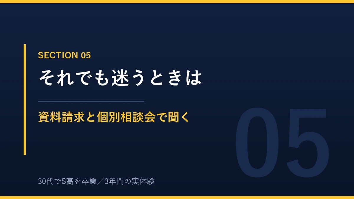 N高で迷うときにやること 資料請求と個別相談会